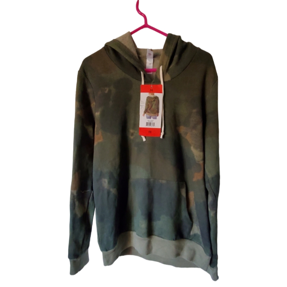 New* Alternative Women's Athletics Eco Jersey Pullover Hoodie Dreamstate Camo M